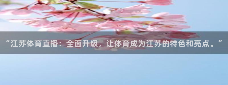 “江苏体育直播：全面升级，让体育成为江苏的特色和亮点。”